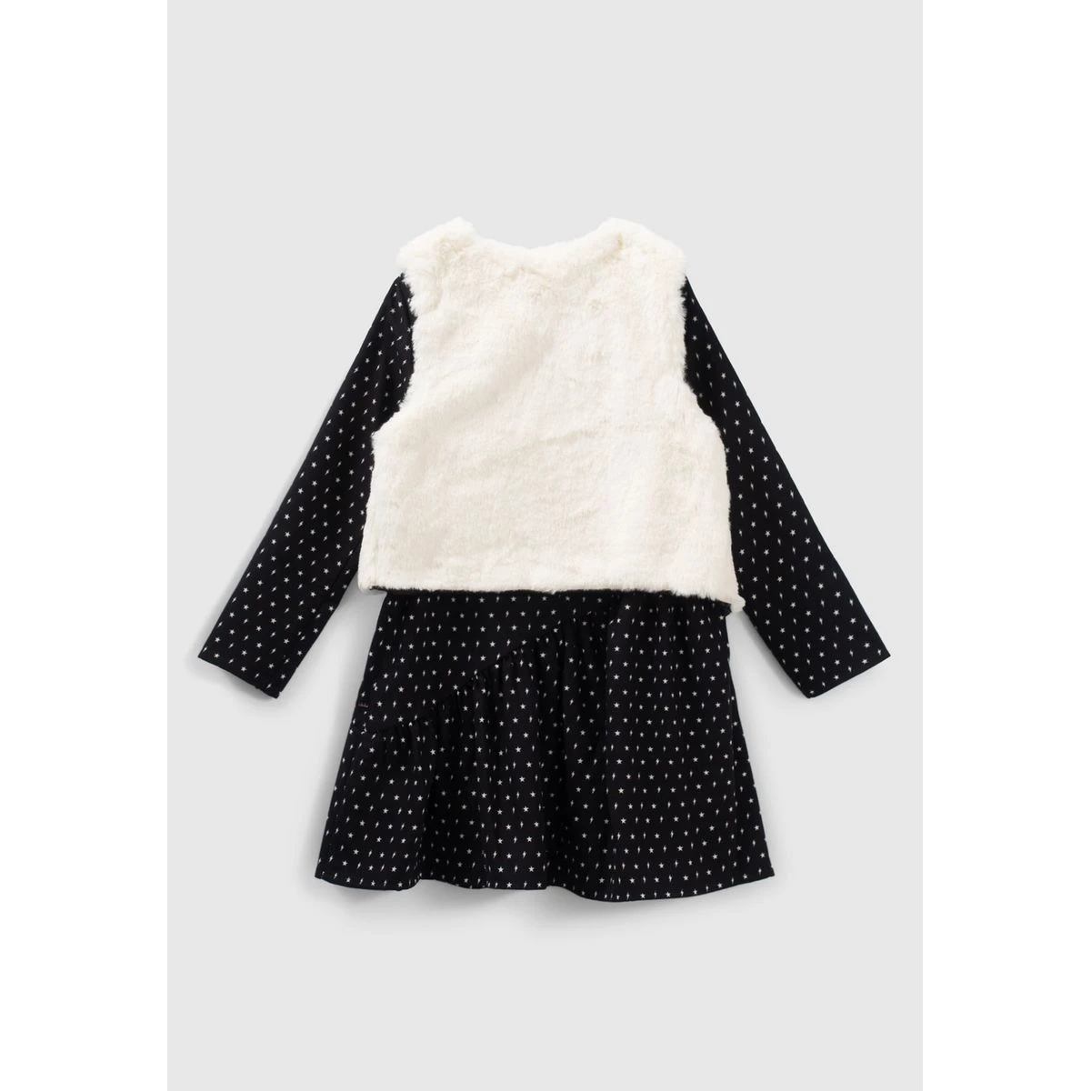 Robe 2-en-1 Imprimé Minimaliste Avec Gilet 2 Robe 2-en-1 Imprimé Minimaliste Avec Gilet – Image 2