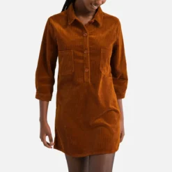 Sessun Robe Courte Droite En Velours Côtelé GIHANA