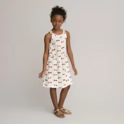 Robe Sans Manches Imprimée, Coton Bio