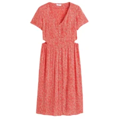 Robe Col V Imprimée, Découpes Fantaisie Côté -Velousia Soldes Boutique b43f95c2b1c81446a32a994165aad59e