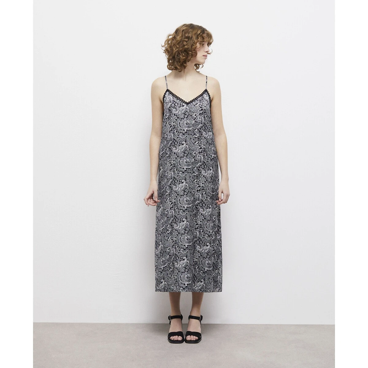 THE KOOPLES Robe Droite Imprimée, Longue, Fines Bretelles 4 THE KOOPLES Robe Droite Imprimée, Longue, Fines Bretelles – Image 4