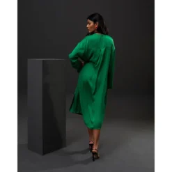 RODIER Robe Midi Chemisier En Satin -Velousia Soldes Boutique bdabaf66c9f345b6106b6a54c153488e