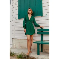 LA PETITE ETOILE Robe EVANGELINE Courte, Manches Longues, Col V 15 LA PETITE ETOILE Robe EVANGELINE Courte, Manches Longues, Col V -Velousia Soldes Boutique bed3406d751f6c1c8028e9ff232945f0