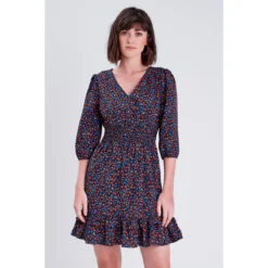 Robe Droite Smockée -Velousia Soldes Boutique c29444867ddd9ad05695e5ee570f12b3