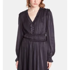 THE KOOPLES Robe Longue Avec Fronces -Velousia Soldes Boutique c5218d846a091c9ecde4251dc6768bb1