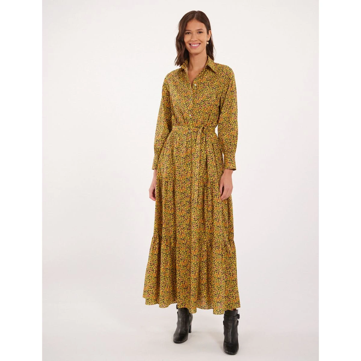 Robe Longue à Volants En Popeline De Coton LENA 2 Robe Longue à Volants En Popeline De Coton LENA – Image 2