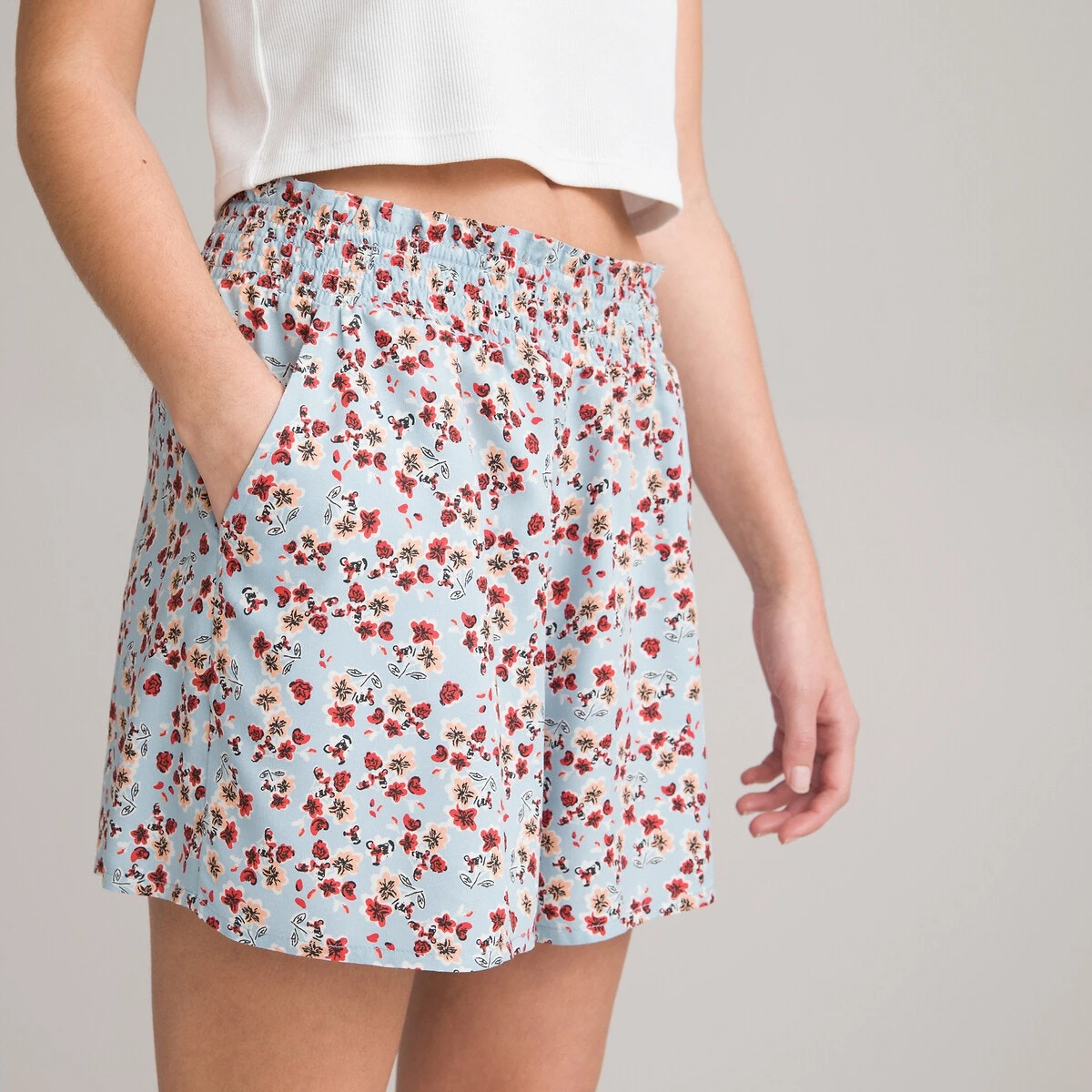 Robe Fluide à Manches Courtes, Imprimé Fleurs 6 Robe Fluide à Manches Courtes, Imprimé Fleurs – Image 6