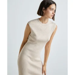 Robe Midi En Maille Côtelée -Velousia Soldes Boutique ce26672cfb72087d30f28decca7c49d4