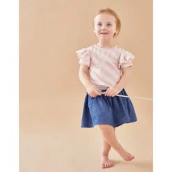 Robe Bi-matière, Clair/bleu