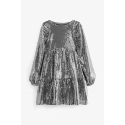 Next Robe à Sequins Et Manches Longues