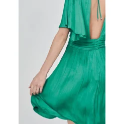 Ikks Robe Satinée Recyclée Ceinture Drapée -Velousia Soldes Boutique d1f400a557915207830ff04163697d10