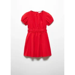 Mango Kids Robe Froncée Dos Ouvert