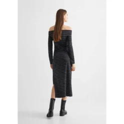 Robe épaules Dénudées à Rayures -Velousia Soldes Boutique d57d1da72adeaefd3379b14d2792d580