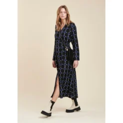 Robe Portefeuille Longue à Imprimé Graphique En Viscose Ecovero -Velousia Soldes Boutique d66763aaf194776c121231ab48329d1e