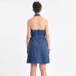 Robe Denim Ceinturée En Coton -Velousia Soldes Boutique d848b81af8637448f01123782894226c