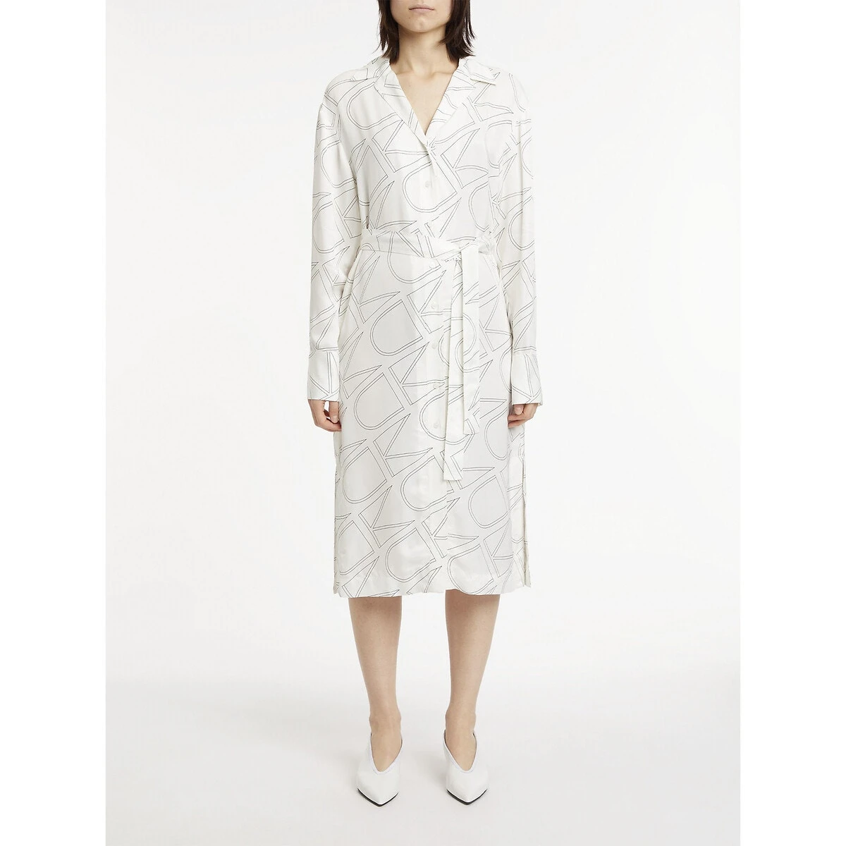 Calvin Klein Robe-chemise Imprimée, Manches Longues 1 Calvin Klein Robe-chemise Imprimée, Manches Longues