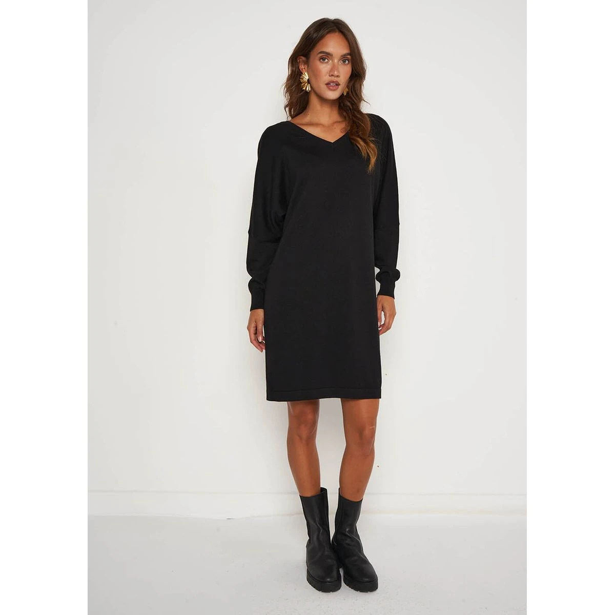 Robe Courte Col V 1 Robe Courte Col V