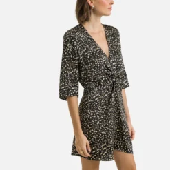 Ba&sh Robe Imprimée Courte Col V ERIKA