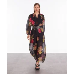 THE KOOPLES Robe Longue Voile, Imprimé Floral