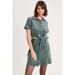 Robe Droite Velours Ceinturée -Velousia Soldes Boutique e1fe892087f5f5c2bcfb9af01836f20b