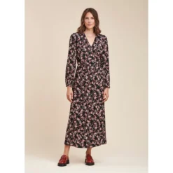 Robe Portefeuille Longue à Imprimé Fleuri -Velousia Soldes Boutique eac7d3c05f1f77741e1a7ff1660c5380