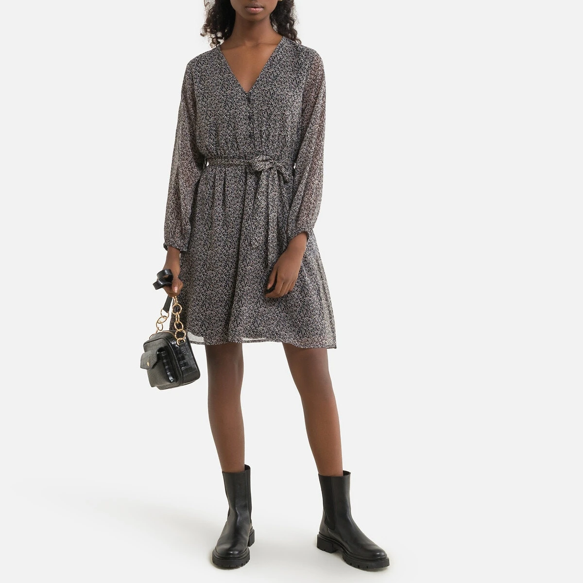 ONLY Robe Courte Fleurie, Col V 16 ONLY Robe Courte Fleurie, Col V – Image 16