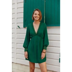 LA PETITE ETOILE Robe EVANGELINE Courte, Manches Longues, Col V