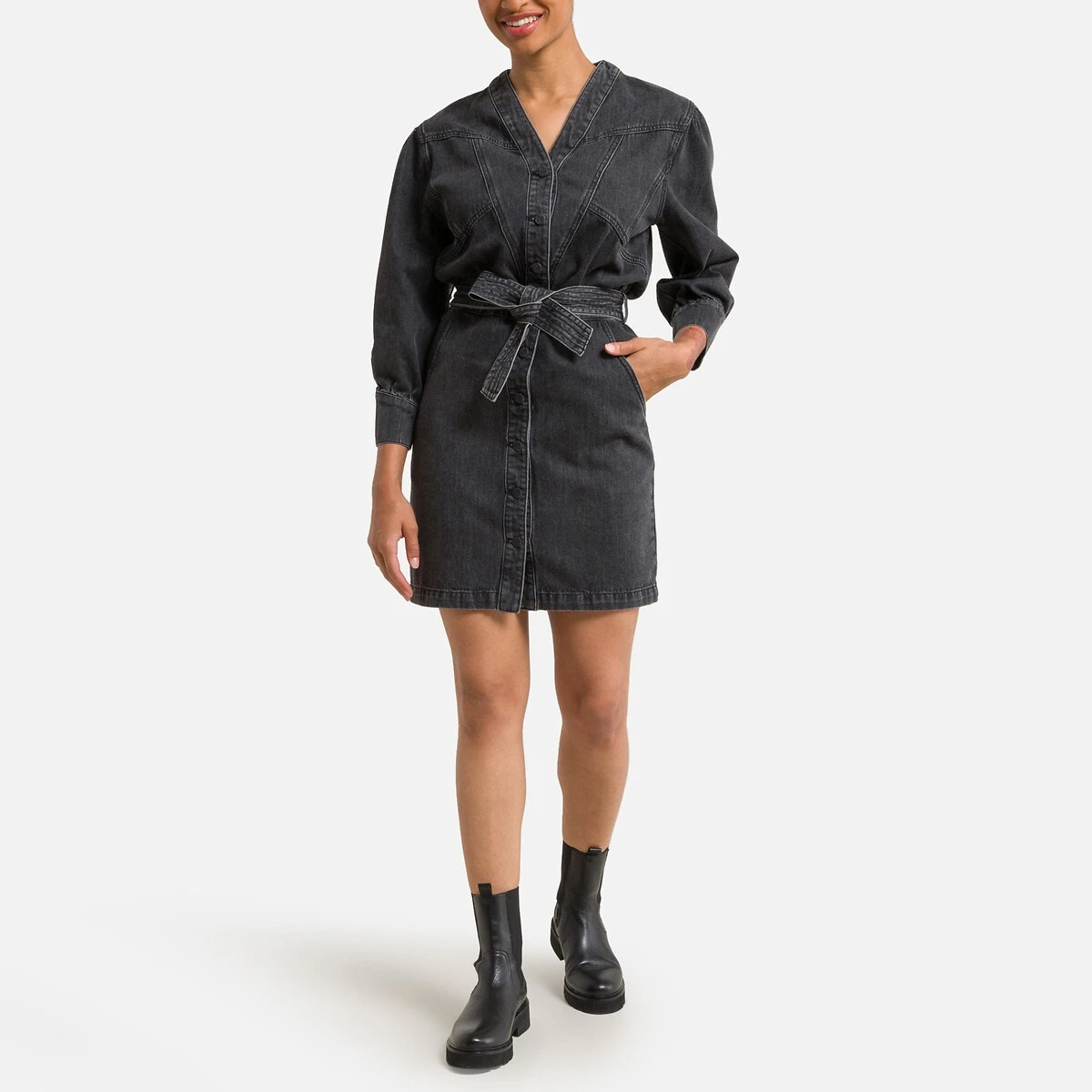 Suncoo Robe Droite, Courte, Manches Longues CAMY 2 Suncoo Robe Droite, Courte, Manches Longues CAMY – Image 2