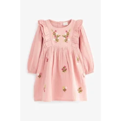 Next Robe Brodée à Manches Longues