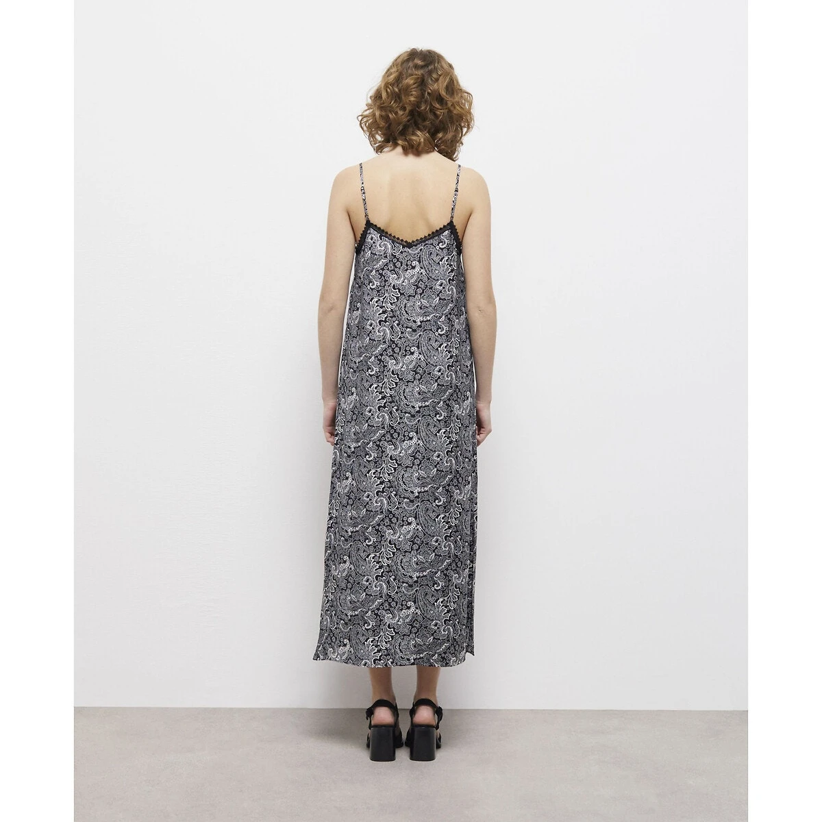 THE KOOPLES Robe Droite Imprimée, Longue, Fines Bretelles 3 THE KOOPLES Robe Droite Imprimée, Longue, Fines Bretelles – Image 3