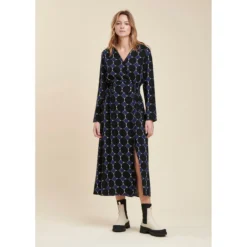 Robe Portefeuille Longue à Imprimé Graphique En Viscose Ecovero