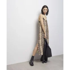 THE KOOPLES Robe Droite En Soie, Imprimé Python -Velousia Soldes Boutique f3e6a568716f68327bf67c873f1746a8