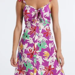 Robe Fines Bretelles, Boutonnée, Imprimée -Velousia Soldes Boutique f406cc4b531626fafc2b0670c36e3555