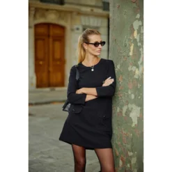 LA PETITE ETOILE Robe Courte Col Rond Manches 3/4 AUXINA -Velousia Soldes Boutique f5e5cf649c57d794b0121f504a6b5a07