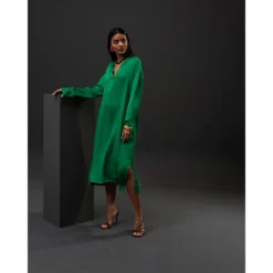 RODIER Robe Midi Chemisier En Satin -Velousia Soldes Boutique f6b9a10c804ff673285717d9d358c3f5