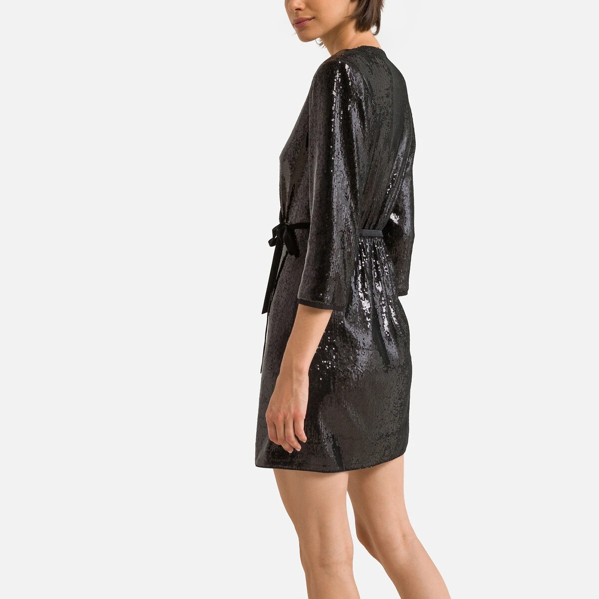 Suncoo Robe Courte à Sequins, Manches 3/4, Col V CLIFF 4 Suncoo Robe Courte à Sequins, Manches 3/4, Col V CLIFF – Image 4