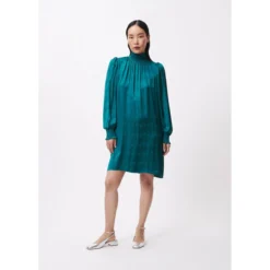 FRNCH Robe Turquoisecol Roulé EWA