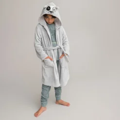 Robe De Chambre à Capuche En Polaire Motif Chien